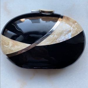 Rafe black and white minaudiere